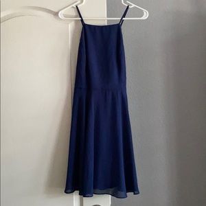 LULU’S OPEN BACK NAVY BLUE SKATER DRESS